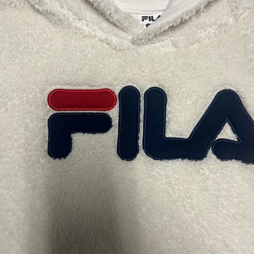 Fila White Fleece Hoodie - Picture 2 of 4